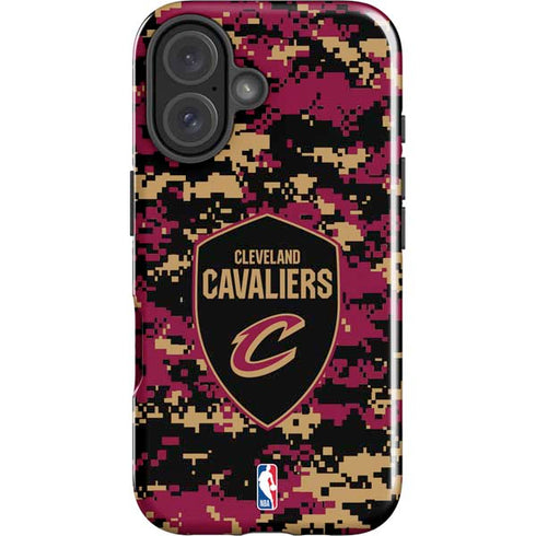 NBA Cleveland Cavaliers Digi Camo iPhone 16 Plus Impact Case